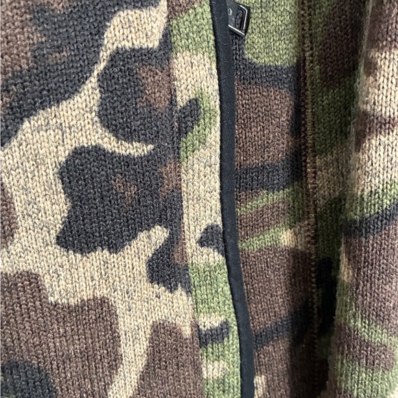 Polo Ralph Lauren $228 Camo Full Zip Fleece Lined Sweater Jacket Green Medium - Picture 5 of 12